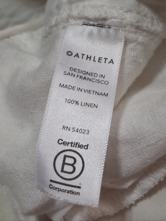 Athleta Cabo Linen Wide Leg Pull-On White Comfy Pants Style 447244  Women Size 6 - Picture 15 of 16